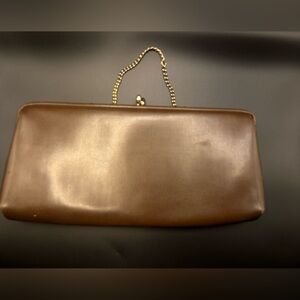 Elegant Brown Clutch with Chain Strap